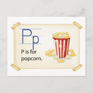 A brev P för popcorn Vykort
