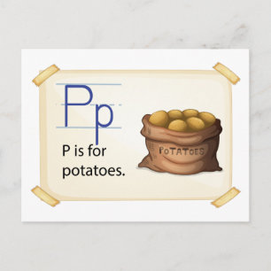 A brev P för potatis Vykort