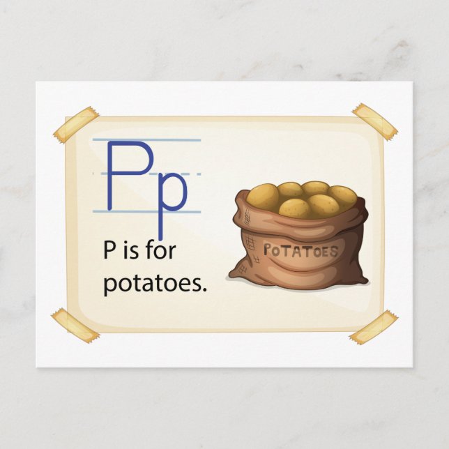 A brev P för potatis Vykort (Framsida)