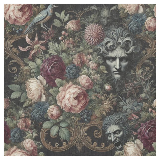 A Brev to Lunacy - Gothic Påstående Tile Tyg (Provkarta)