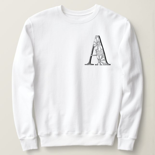 "A" Brev - ursprunglig monogram sötskjorta T Shirt (Design framsida)