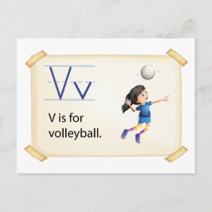 A brev V för volleyball Vykort