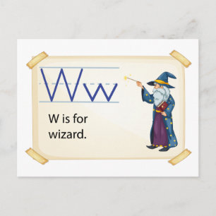 A brev W för guide Vykort