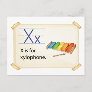 A brev X för xylophone Vykort