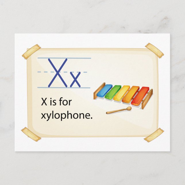 A brev X för xylophone Vykort (Framsida)