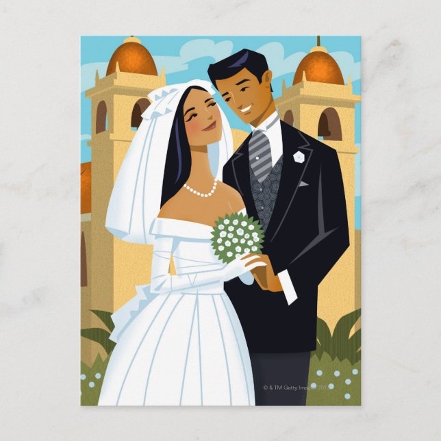 A Bride and Groom Vykort (Framsida)