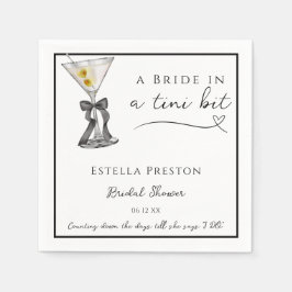 A Bride in a Tini Bit Dirty Martini Möhippa Pappersservett