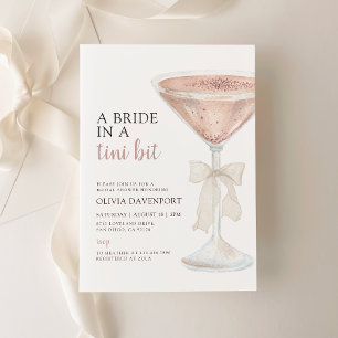 A Bride in a Tini Bit Martini Möhippa Inbjudningar