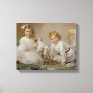 A Brother and Sister Spela, 1915 Canvastryck
