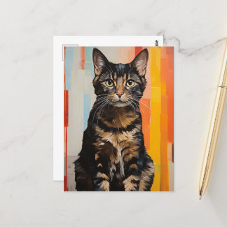 A Brown Tabby katt Vykort