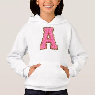 A - Bubblegum Glitter Varsity Brev Patches T Shirt
