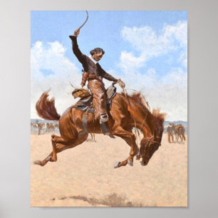 A Buck Jumper 1893 - Frederic Remington Poster