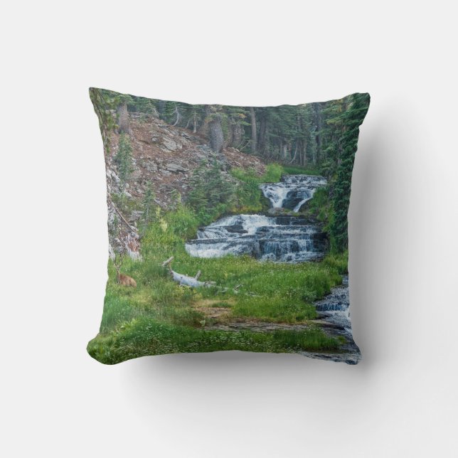A Buck Rests vid Cascading River Kudde (Framsida)