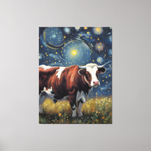 A Bull i Starry-natten Canvastryck