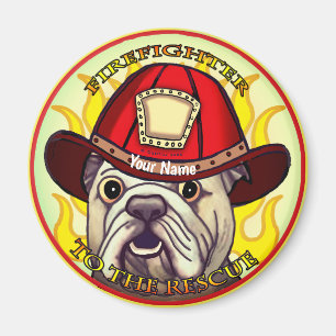 A Bulldog Firefighter Magnet