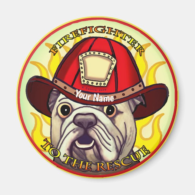 A Bulldog Firefighter Magnet (Framsidan)
