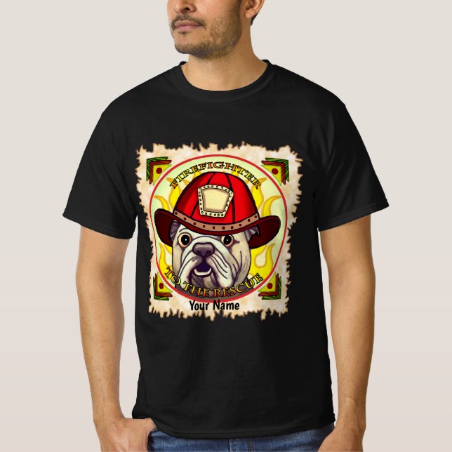 A Bulldog Firefighter T Shirt (Framsida)