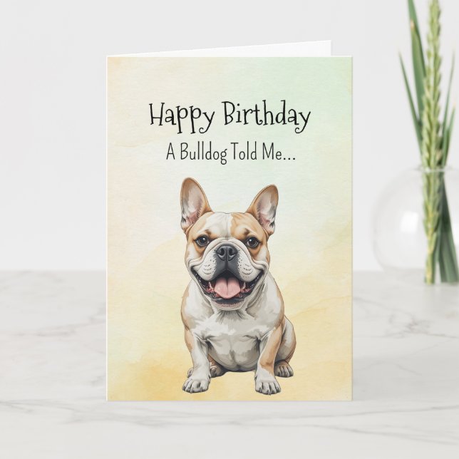 A Bulldog Personality Birthday Roligt Animal Kort (Framsida)