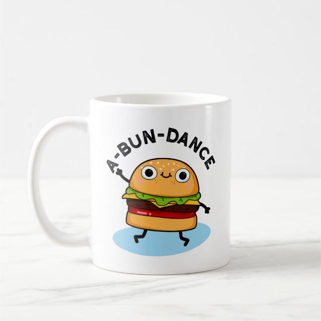 A-bun-dansfunny Dancing Burger Pun Kaffemugg (Vänster)