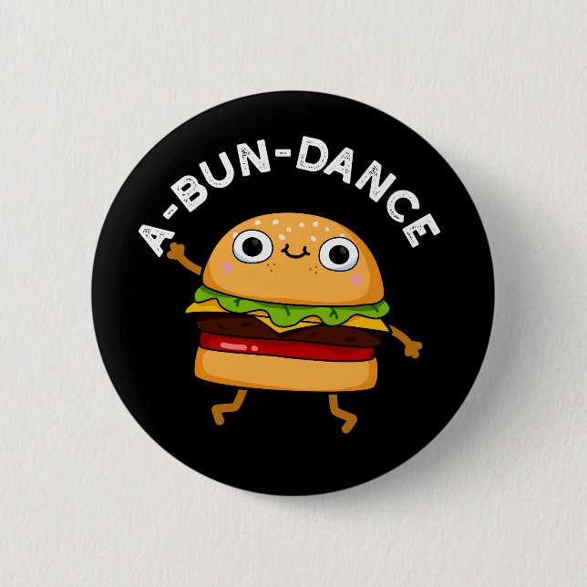 A-bun-dansfunny Dancing Burger Pun Mörk BG Knapp (Framsida)