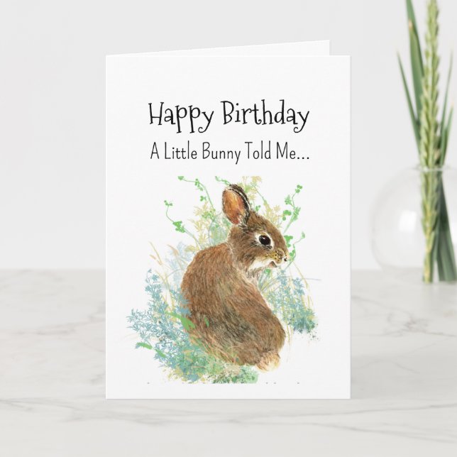 A Bunny Rabbit Personality Birthday Roligt Animal Kort (Framsida)
