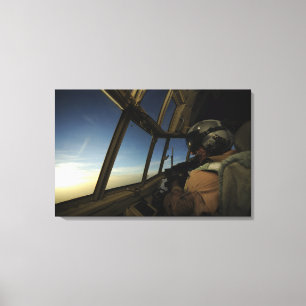 A.C. - 130 Hercules pilot- bildläsningar Canvastryck