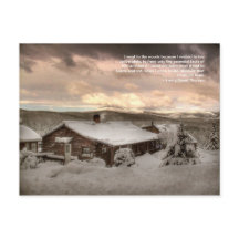 A Cabin Snug i bergen: Thoreau Postcard