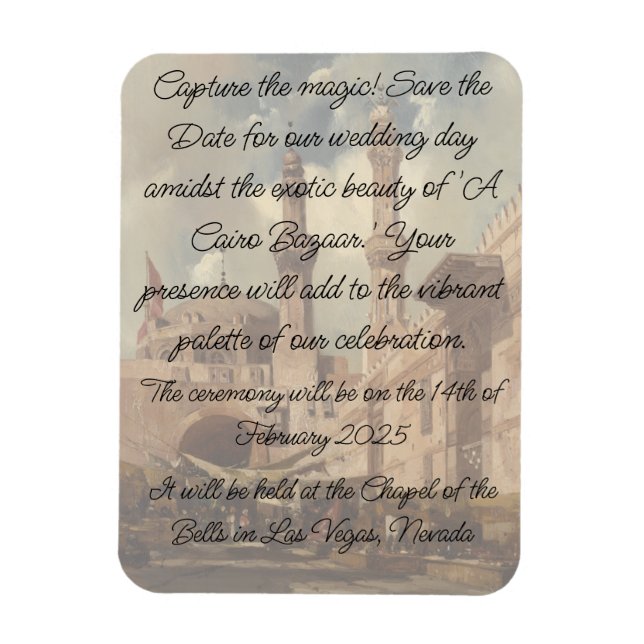 "A Cairo Bazaar" sparar datumet Magnet (Vertikal)