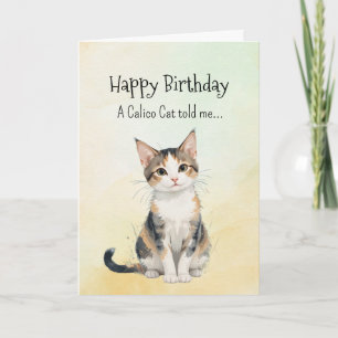 A Calico Cat Personality Birthday Animal Kort