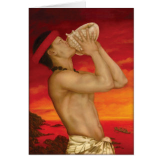 "A Call to the Divine (the Conch Blower)" av Higgi Hälsningskort