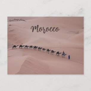 A Camel Tåg i Merzouga Marocko Vykort