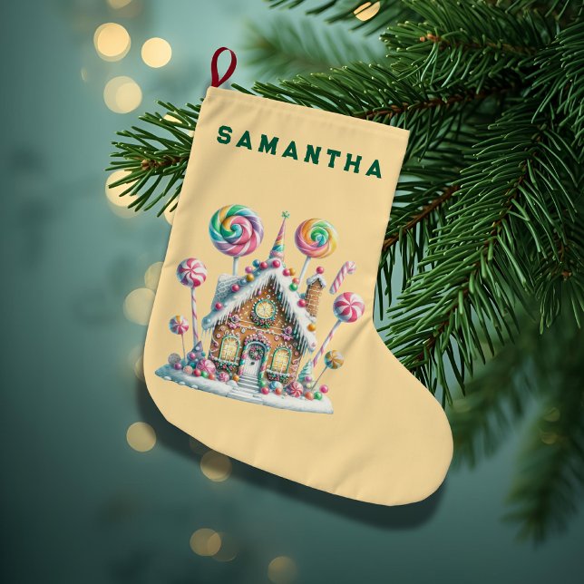 A Candyland Christmas Personalized Stocking Stor Julstrumpa (Skapare uppladdad)
