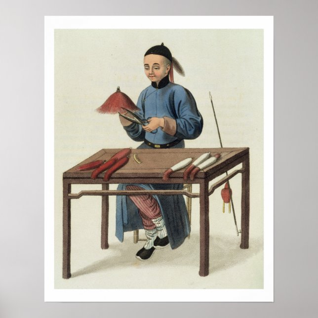 A Cap Maker, plåt 51 från "Chinans kostym", Poster (Framsidan)