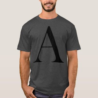 A Capital brev Initial Lettes Monogram T Shirt