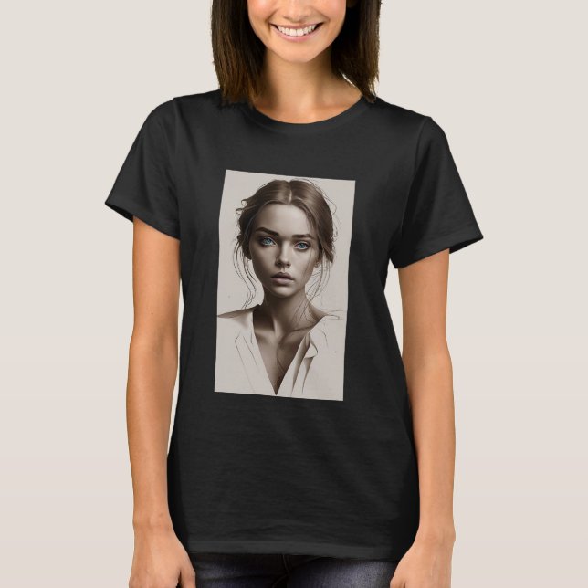 a captivate minimalist portrait of young woman  t shirt (Framsida)