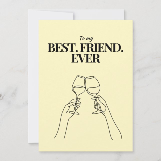 A card in soft yellow for best friends ever julkort (Framsida)