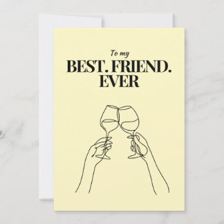 A card in soft yellow for best friends ever julkort