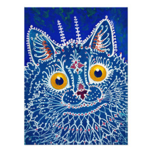 A Cat i Gothic Stil av Louis Wain Fototryck