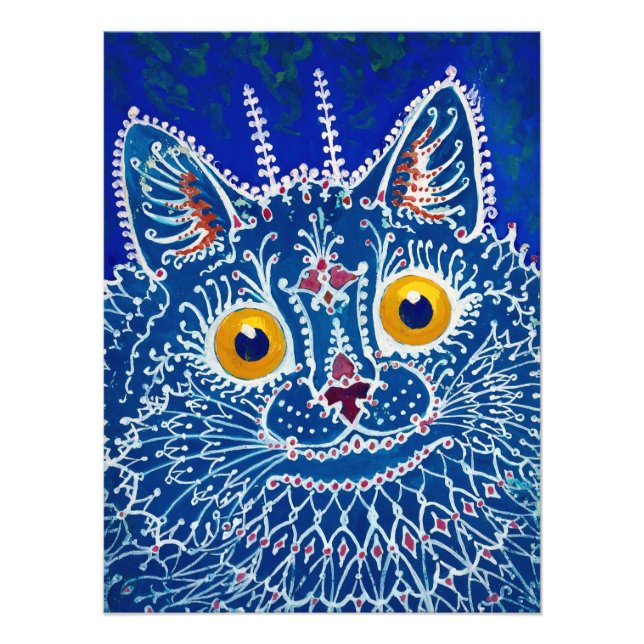 A Cat i Gothic Stil av Louis Wain Fototryck (Framsidan)