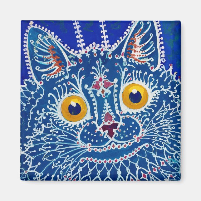 A Cat i Gothic Stil av Louis Wain Magnet (Framsidan)