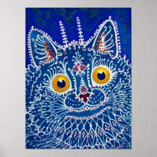 A Cat i Gothic Stil av Louis Wain Poster
