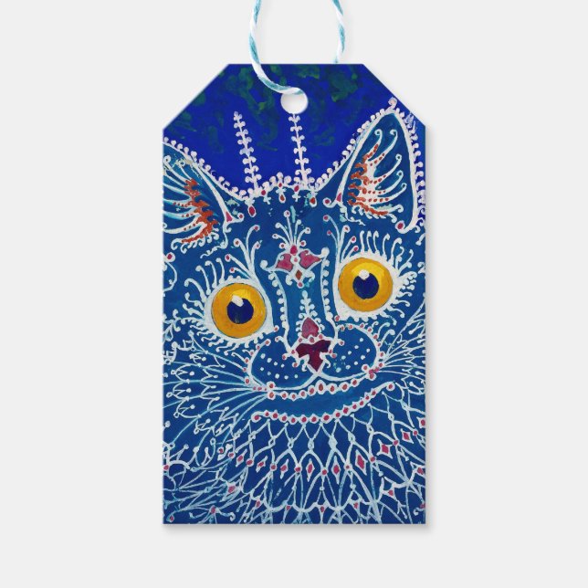 A Cat i Gothic Stil av Louis Wain Presentetikett (Framsidan)