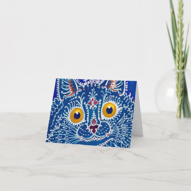 A Cat i Gothic Stil av Louis Wain Tack Kort (Framsida)