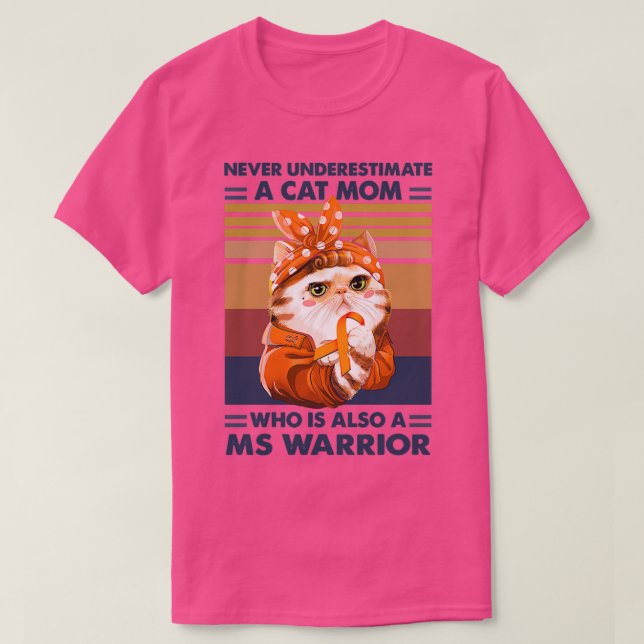 A Cat Mamma Många Sclerosis Awareness för manar Wo T Shirt (Design framsida)