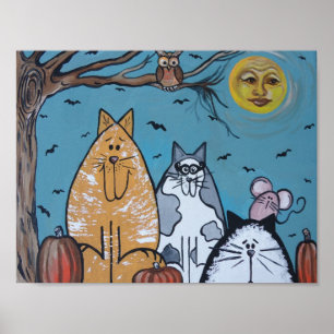 A Cats Harvest Måne Poster