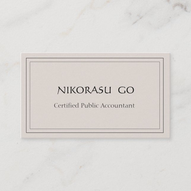 a certified public accountant　BUSINESSCARD Visitkort (Framsida)