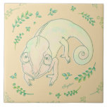 a chameleon kakelplatta<br><div class="desc">The chameleon is a member of lizards and iguanas,  and I am very impressed by the way it stays still and scurries around with only its eyes,  and when prey comes to it,  it quickly catches it with its tongue.</div>