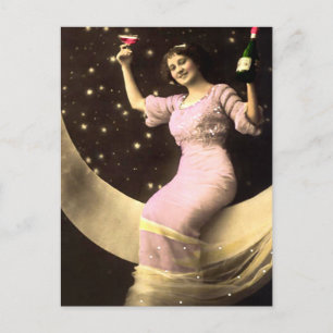 A Champagne Toast på Måne Vykort
