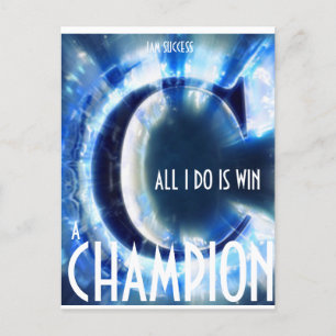 A CHAMPION-T-Shirt-SPRT-ÖVERSKRID Vykort
