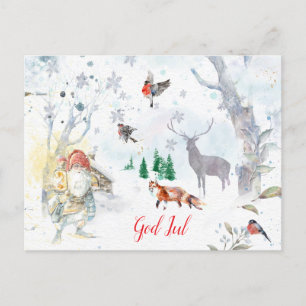 A charming Scandinavian winter gnome Vykort